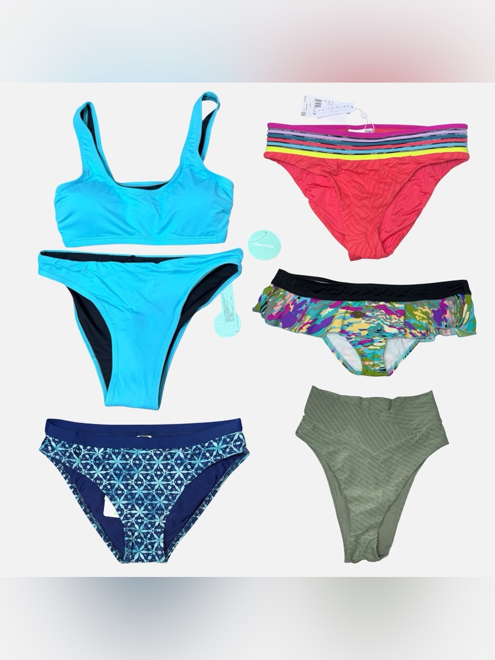 XS Designer Swim 5 Peice Bundle | Trina Turk Aerie Reef Next Beautikini